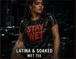 Latina & Soaked — Wet Tee lifestyle shot